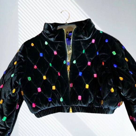 NWT Dolls Kill Horoscopez Sold Out Natural Wonder Bejeweled Puffer Jacket SZ M - Picture 16 of 16